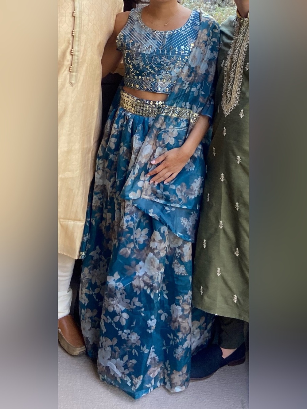 Blue/Teal Floral Lehenga